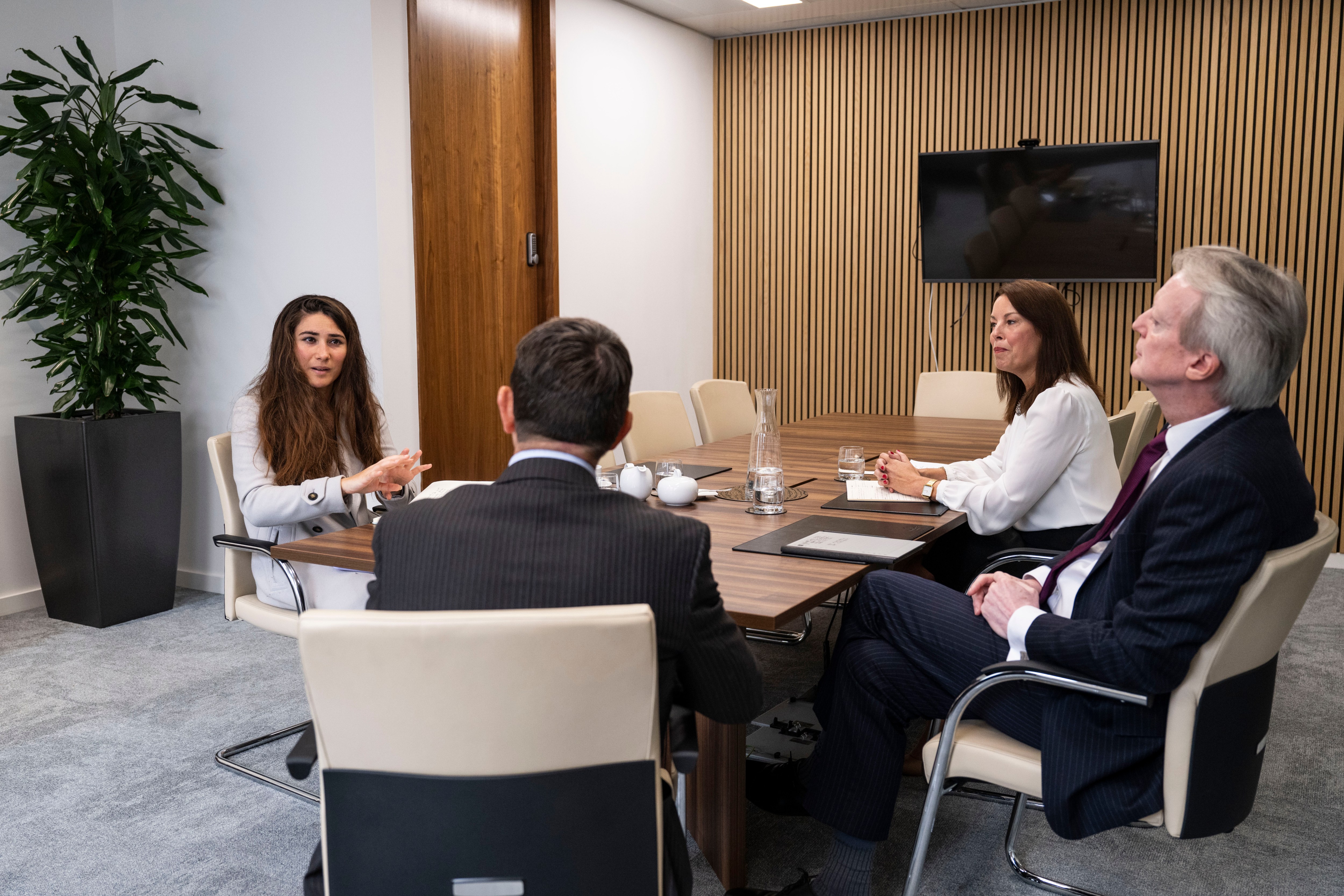 Lily Russell-Jones with Samantha Dunne and Graeme Hartop at Hampden & Co